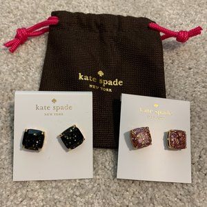 Kate Spade Square Fine Sequin Stud Earrings NWT